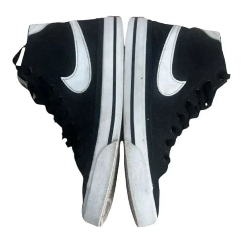 Women’s Nike Court Legacy Canvas Sneakers Size 7 Mid Black White Lace Up Shoes